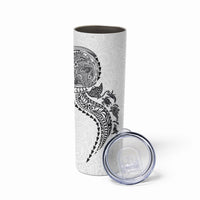 Hawaiian Kakau Tribal Sea Animals Tattoos Skinny Tumbler White Color