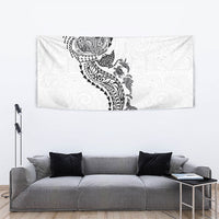 Hawaiian Kakau Tribal Sea Animals Tattoos Tapestry White Color LT03 - Polynesian Pride