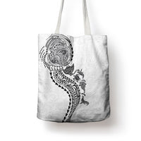 Hawaiian Kakau Tribal Sea Animals Tattoos Tote Bag White Color LT03 - Polynesian Pride