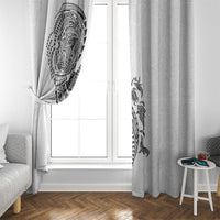 Hawaiian Kakau Tribal Sea Animals Tattoos Window Curtain White Color LT03 - Polynesian Pride