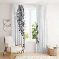 Hawaiian Kakau Tribal Sea Animals Tattoos Window Curtain White Color LT03 - Polynesian Pride