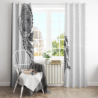 Hawaiian Kakau Tribal Sea Animals Tattoos Window Curtain White Color LT03 - Polynesian Pride