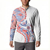 Hawaiian Kakau Tribal Sea Animals Tattoos Button Sweatshirt Hawaii Flag Color Inspired LT03 - Polynesian Pride