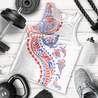 Hawaiian Kakau Tribal Sea Animals Tattoos Men Tank Top Hawaii Flag Color Inspired