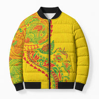 Hawaiian Kakau Tribal Sea Animals Tattoos Bomber Puffer Jacket Kanaka Maoli Flag Color Inspired