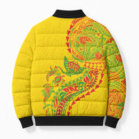 Hawaiian Kakau Tribal Sea Animals Tattoos Bomber Puffer Jacket Kanaka Maoli Flag Color Inspired