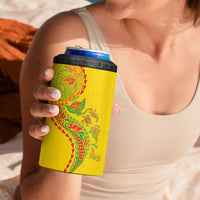 Hawaiian Kakau Tribal Sea Animals Tattoos 4 in 1 Can Cooler Tumbler Kanaka Maoli Flag Color Inspired