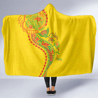 Hawaiian Kakau Tribal Sea Animals Tattoos Hooded Blanket Kanaka Maoli Flag Color Inspired