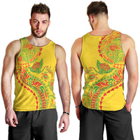Hawaiian Kakau Tribal Sea Animals Tattoos Men Tank Top Kanaka Maoli Flag Color Inspired