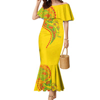 Hawaiian Kakau Tribal Sea Animals Tattoos Mermaid Dress Kanaka Maoli Flag Color Inspired
