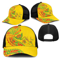 Hawaiian Kakau Tribal Sea Animals Tattoos Mesh Trucker Cap Kanaka Maoli Flag Color Inspired