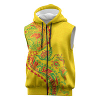Hawaiian Kakau Tribal Sea Animals Tattoos Sleeveless Zip Hoodie Kanaka Maoli Flag Color Inspired