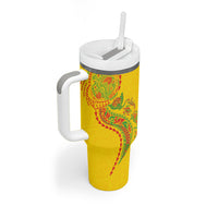 Hawaiian Kakau Tribal Sea Animals Tattoos Tumbler With Handle Kanaka Maoli Flag Color Inspired