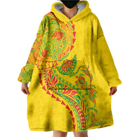 Hawaiian Kakau Tribal Sea Animals Tattoos Wearable Blanket Hoodie Kanaka Maoli Flag Color Inspired