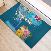 Personalised Tuvalu Independence Day Rubber Doormat Tuvaluan Tribal Flag Style LT03 - Polynesian Pride