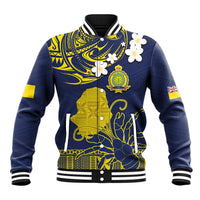 Niue Independence Day Baseball Jacket Hiapo Pattern Fiti Pua and Uga LT03 Unisex Yellow - Polynesian Pride