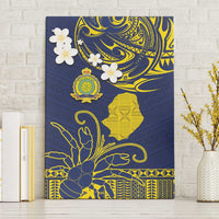 Niue Independence Day Canvas Wall Art Hiapo Pattern Fiti Pua and Uga LT03 Without Frame Yellow - Polynesian Pride