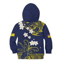Niue Independence Day Kid Hoodie Hiapo Pattern Fiti Pua and Uga