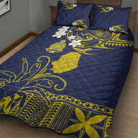 Niue Independence Day Quilt Bed Set Hiapo Pattern Fiti Pua and Uga LT03 - Polynesian Pride