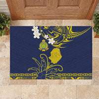 Niue Independence Day Rubber Doormat Hiapo Pattern Fiti Pua and Uga LT03 Yellow - Polynesian Pride