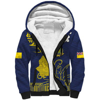 Niue Independence Day Sherpa Hoodie Hiapo Pattern Fiti Pua and Uga LT03 Unisex Yellow - Polynesian Pride