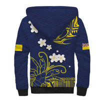 Niue Independence Day Sherpa Hoodie Hiapo Pattern Fiti Pua and Uga LT03 - Polynesian Pride