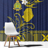 Niue Independence Day Window Curtain Hiapo Pattern Fiti Pua and Uga LT03 - Polynesian Pride