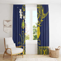 Niue Independence Day Window Curtain Hiapo Pattern Fiti Pua and Uga LT03 - Polynesian Pride