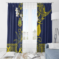 Niue Independence Day Window Curtain Hiapo Pattern Fiti Pua and Uga LT03 - Polynesian Pride