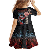 Hawaii and Japanese Together Family Matching Mermaid Dress and Hawaiian Shirt Koi Fish and Kakau Pattern