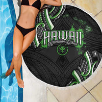 Traditional Art Hawaiian Kakau Tattoos Beach Blanket Green Color LT03 - Polynesian Pride