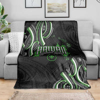 Traditional Art Hawaiian Kakau Tattoos Blanket Green Color - Polynesian Pride