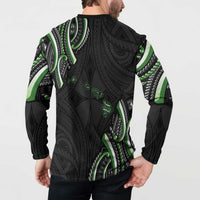 Traditional Art Hawaiian Kakau Tattoos Button Sweatshirt Green Color LT03 - Polynesian Pride