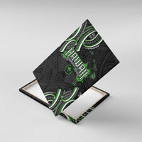 Traditional Art Hawaiian Kakau Tattoos Canvas Wall Art Green Color LT03 With Frame Green - Polynesian Pride