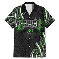 Traditional Art Hawaiian Kakau Tattoos Family Matching Mermaid Dress and Hawaiian Shirt Green Color - Polynesian Pride