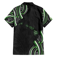 Traditional Art Hawaiian Kakau Tattoos Family Matching Tank Maxi Dress and Hawaiian Shirt Green Color - Polynesian Pride