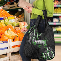 Traditional Art Hawaiian Kakau Tattoos Grocery Bag Green Color LT03 - Polynesian Pride