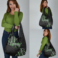 Traditional Art Hawaiian Kakau Tattoos Grocery Bag Green Color LT03 - Polynesian Pride
