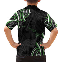 Traditional Art Hawaiian Kakau Tattoos Kid Hawaiian Shirt Green Color - Polynesian Pride