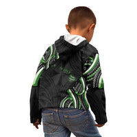 Traditional Art Hawaiian Kakau Tattoos Kid Hoodie Green Color LT03 - Polynesian Pride