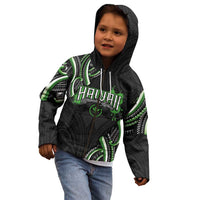 Traditional Art Hawaiian Kakau Tattoos Kid Hoodie Green Color LT03 - Polynesian Pride