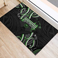Traditional Art Hawaiian Kakau Tattoos Rubber Doormat Green Color LT03 - Polynesian Pride