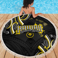 Traditional Art Hawaiian Kakau Tattoos Beach Blanket Yellow Color LT03 - Polynesian Pride