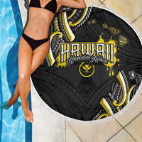 Traditional Art Hawaiian Kakau Tattoos Beach Blanket Yellow Color LT03 - Polynesian Pride