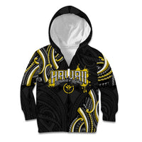 Traditional Art Hawaiian Kakau Tattoos Kid Hoodie Yellow Color LT03 Zip Hoodie Yellow - Polynesian Pride