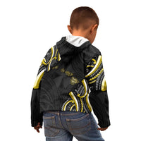 Traditional Art Hawaiian Kakau Tattoos Kid Hoodie Yellow Color LT03 - Polynesian Pride