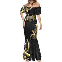 Traditional Art Hawaiian Kakau Tattoos Mermaid Dress Yellow Color - Polynesian Pride