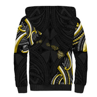 Traditional Art Hawaiian Kakau Tattoos Sherpa Hoodie Yellow Color LT03 - Polynesian Pride