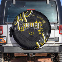 Traditional Art Hawaiian Kakau Tattoos Spare Tire Cover Yellow Color - Polynesian Pride