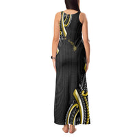 Traditional Art Hawaiian Kakau Tattoos Tank Maxi Dress Yellow Color - Polynesian Pride